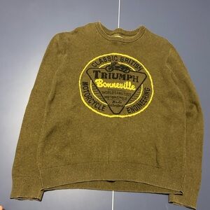 Triumph bonerville green knit sweater size medium